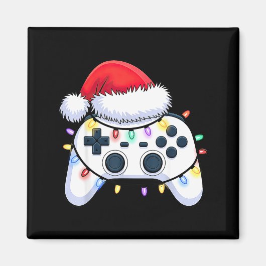 Video Game Controller Christmas Santa Hat Gamer Bo Magneet (Voorkant)