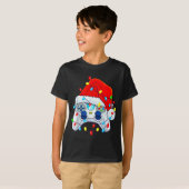 Video Game Controller Christmas Santa Hat Gamer Bo T-shirt (Voorkant volledig)