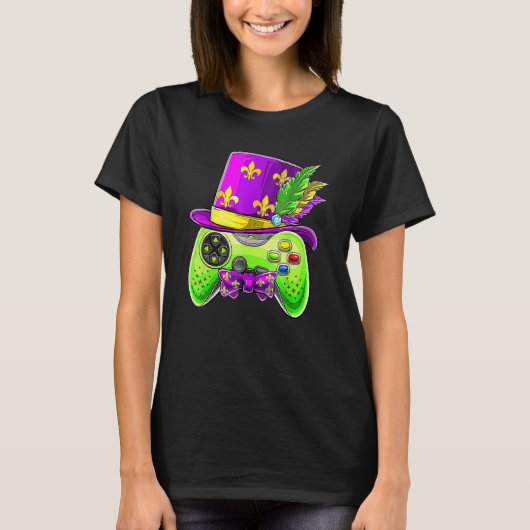 Video Game Controller Funny Mardi Gras Gamer E Spo T-shirt (Voorkant)