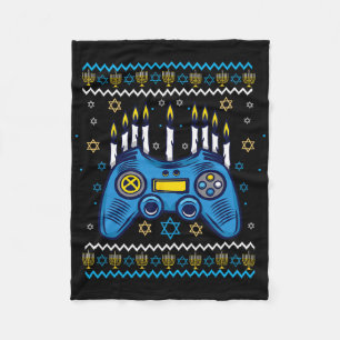 Video Game Controller Hanukkah Menorah Kaarsen Joo Fleece Deken