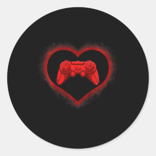 Video-game Controller Heart Valentijnsdag Cool Ga Ronde Sticker
