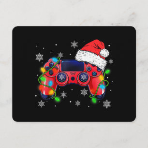 Video Game Controller Kerst Santa Hoed Gamer Bo Kaart