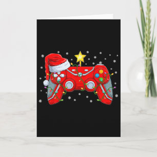 Video Game Controller Kerst Santa Hoed Gamer Bo Kaart