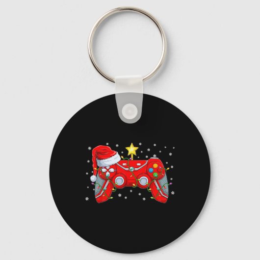 Video Game Controller Kerstkerstkerstkerstkerstker Sleutelhanger (Voorkant)