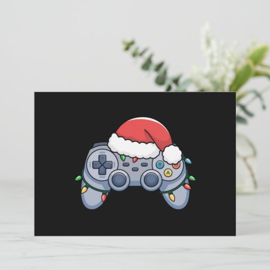 Video Game Controller kerstkerstkerstkerstkerstman Feestdagenkaart (Staand voorkant)