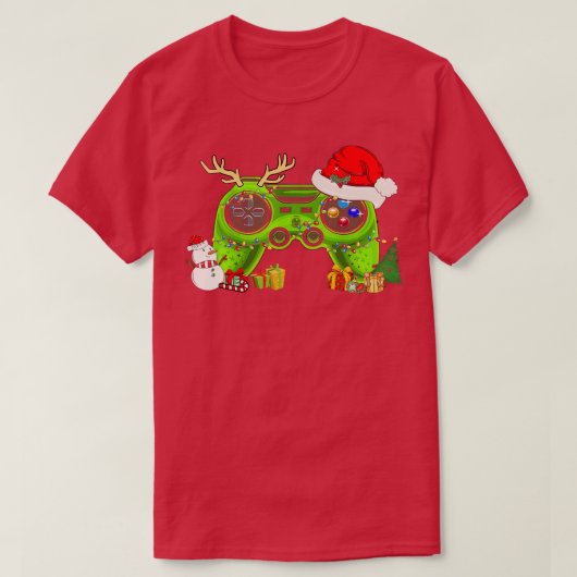 Video Game Controller Kerstmis Hat Boys Kind T-shirt (Design voorkant)