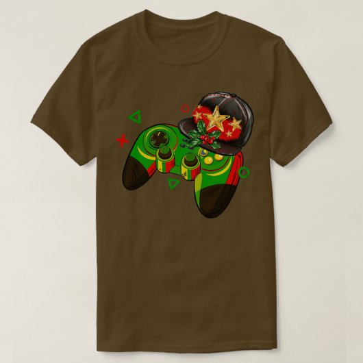 Video Game Controller Kerstmis Hat Boys Kind T-shirt (Design voorkant)