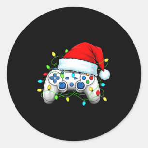 Video Game Controller Kerstmis Sinterklaas Hoed Ga Ronde Sticker