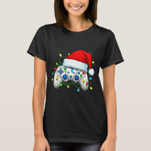 Video Game Controller Kerstmis Sinterklaas Hoed Ga T-shirt
