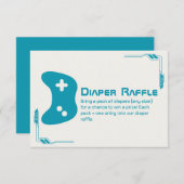 Video Game Controller Luier Raffle Baby shower Informatiekaartje (Voorkant / Achterkant)