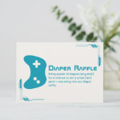 Video Game Controller Luier Raffle Baby shower Informatiekaartje (Staand voorkant)