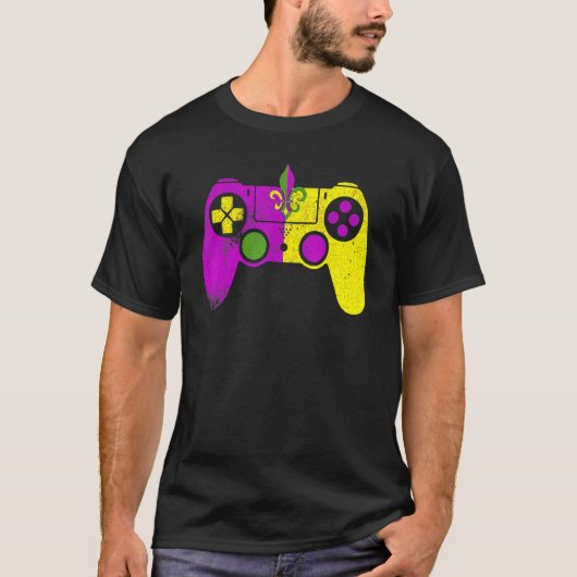 Video Game Controller Mardi Gras Carnival Mask Fle T-shirt (Voorkant)
