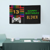 Video game Controller Neon Gaming Birthday Party Spandoek (Beurs)