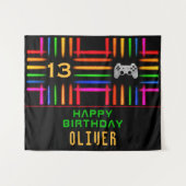 Video game Controller Neon Gaming Birthday Party Wandkleed (Voorkant (horizontaal))