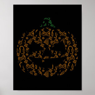 Video-game Controller Pompoen Halloween Kostuum Ga Poster