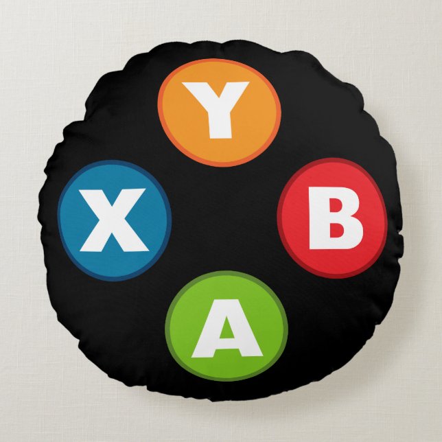 Video Game Controller rondreis voor gamer Rond Kussen (Voorkant)