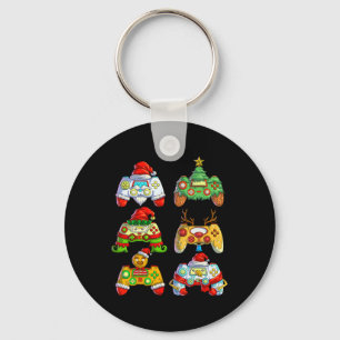 Video Game Controller Santa Hat Kerstmis Gamer 2 Sleutelhanger