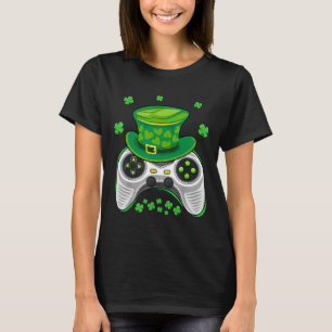 Video Game Controller Shamrock Gamer St. Patrick D T-shirt