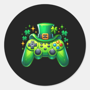 Video Game Controller St Patricks Day Gamer Iers Ronde Sticker