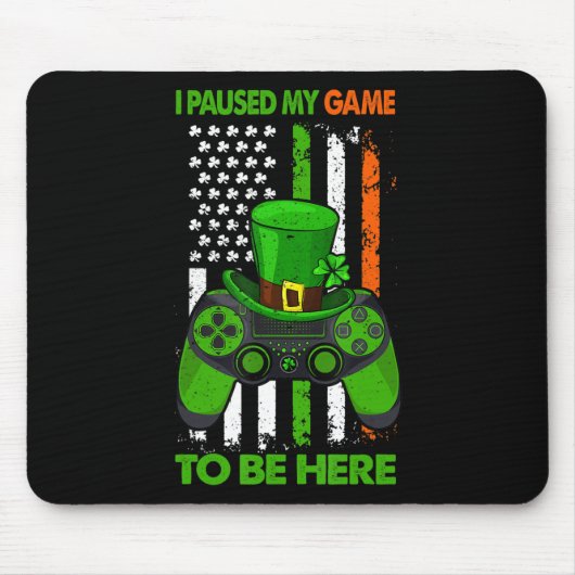 Video Game Controller St Patricks Shamrock Irish F Muismat (Voorkant)
