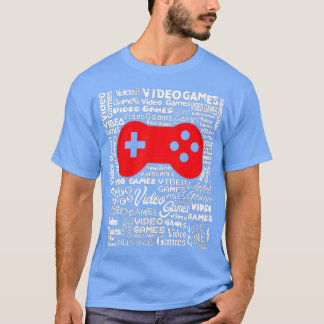 Video Game Controller Tekst Word Cloud Cool Art - T-shirt