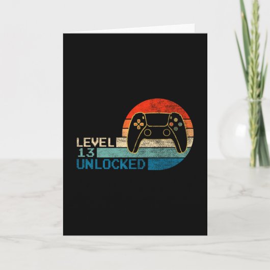 Video Game Controller Unlocked Level 13 Birthday B Kaart (Voorkant)