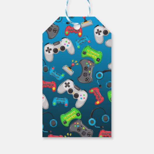 Video Game Controllers Gamer Verjaardag Party Favo Cadeaulabel (Achterkant)