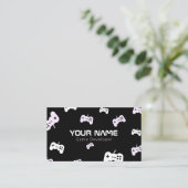 Video Game Developer Tester Console zwart-wit Visitekaartje (Staand voorkant)