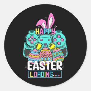 Video Game Easter Bunny Gaming Controller Gamer Bo Ronde Sticker