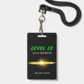 Video Game Feest Groene Controller Favor Badge (Achterkant met lanyard)