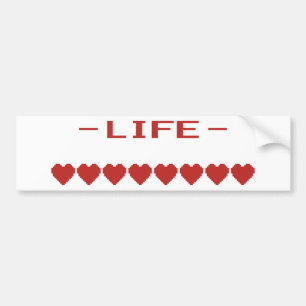 Video Game Heart Life Meter Bumpersticker