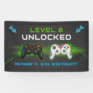 Video Game Kids Verjaardag Party Banner