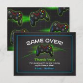 Video Game Kinderverjaardag Bedankkaart (Voorkant / Achterkant)