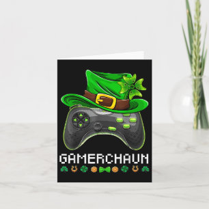 Video Game Leprechaun St Patricks Day Gamer Kinder Kaart