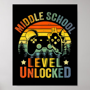 Video game Level Unlocked Middle School Terug naar Poster