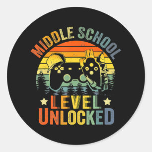 Video game Level Unlocked Middle School Terug naar Ronde Sticker