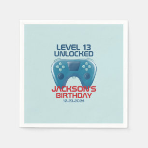 Video game Level Unlocked Teen Boy Birthday Party Servet