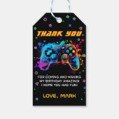 Video Game Level Up Arcade Verjaardag Dank u Cadeaulabel (Achterkant)