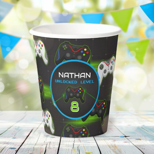 Video game Level Up Controller Birthday Party Papieren Bekers