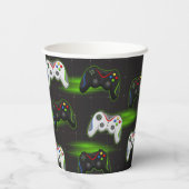 Video game Level Up Controller Birthday Party Papieren Bekers (Achterkant)