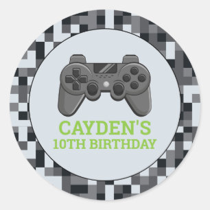 Video game Level Up Controller Birthday Party Ronde Sticker