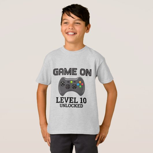 Video Game Level Up Controller Verjaardag Shirt (Voorkant volledig)