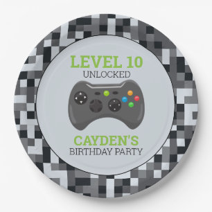 Video Game Level Up Controller Verjaardagsfeestje Papieren Bordje