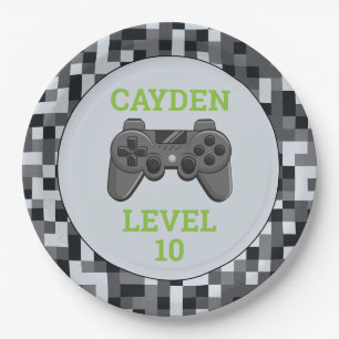 Video Game Level Up Controller Verjaardagsfeestje Papieren Bordje