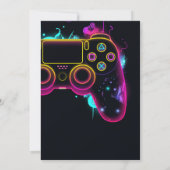 Video Game Level Up Gamer Neon Verjaardag Kaart (Achterkant)