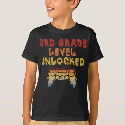 Video Game Lover 3rd Grade Level Unlock T-shirt (Voorkant)