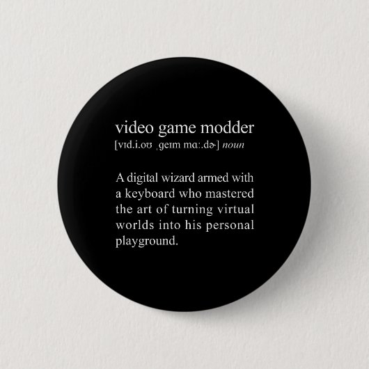 Video Game Modder Definition - Video Game Modding Ronde Button 5,7 Cm (Voorkant)
