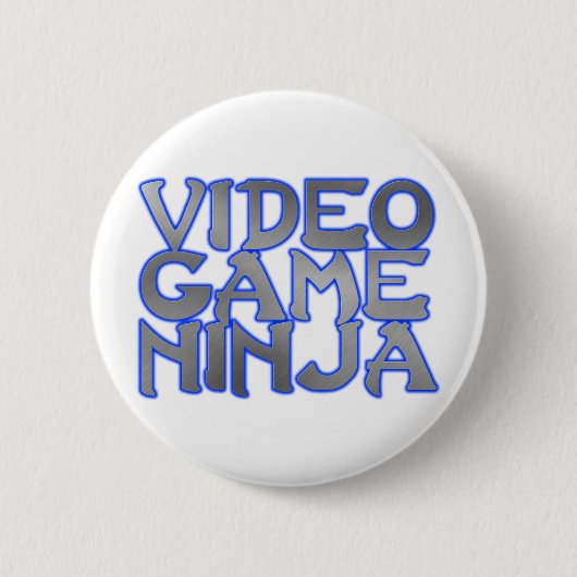 VIDEO GAME NINJA (blauw) Ronde Button 5,7 Cm (Voorkant)