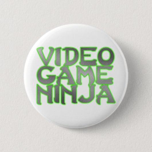 VIDEO GAME NINJA (groen) Ronde Button 5,7 Cm (Voorkant)