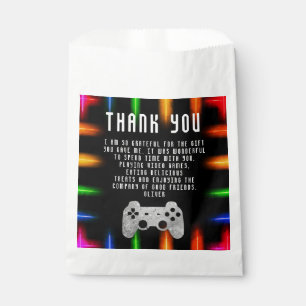 Video Game Party Controller Neon Gaming Birthday Bedankzakje